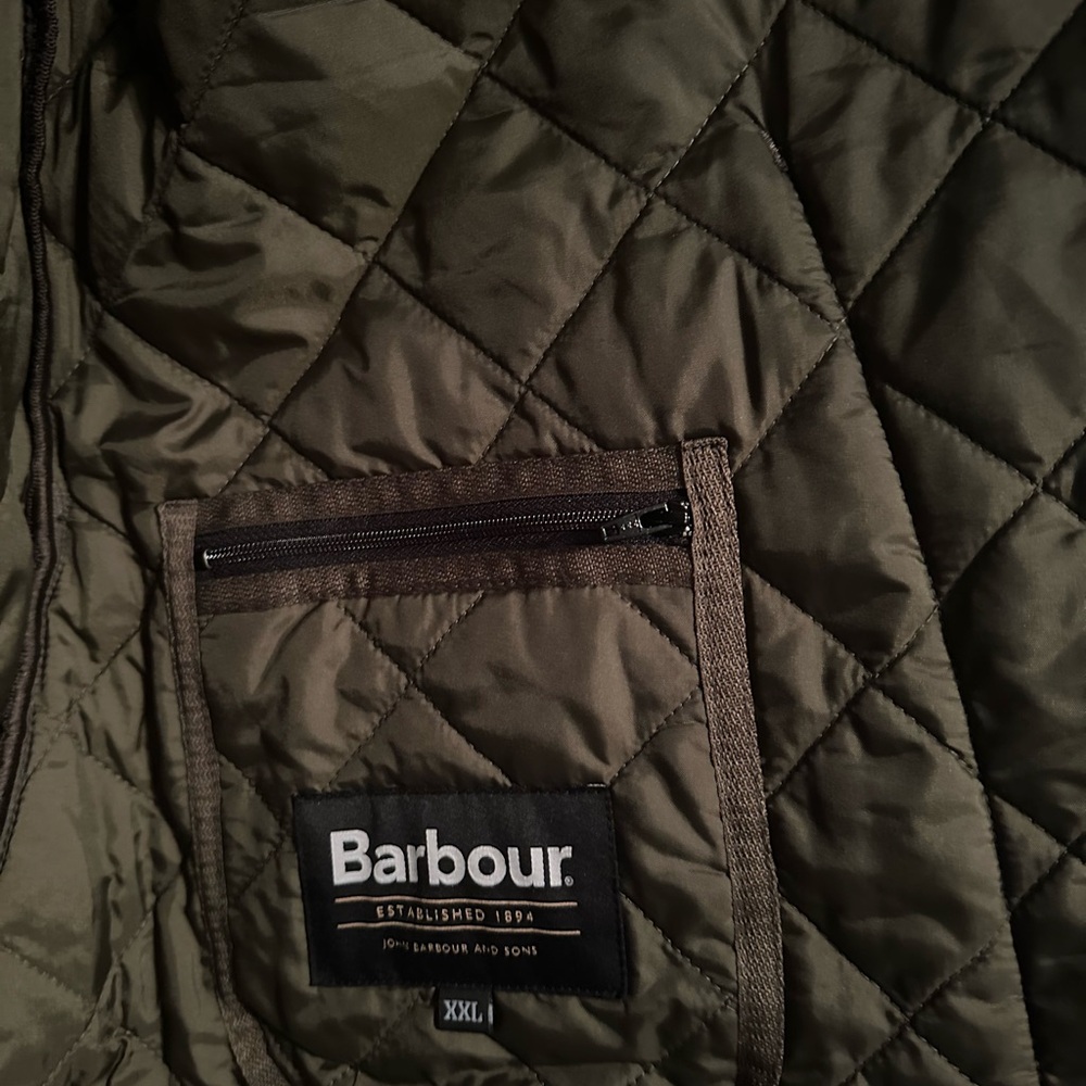 Men's Olive Green Quilted Barbour Jacket XXL - Picture 8 of 8